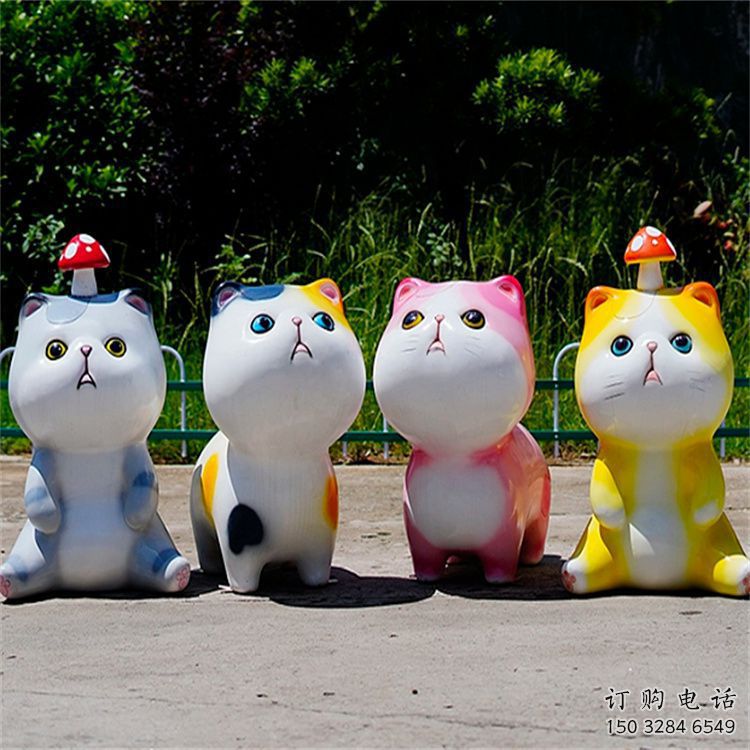 丹東房地產(chǎn)貓咪雕塑，仿古動漫雕塑，公園動物制造