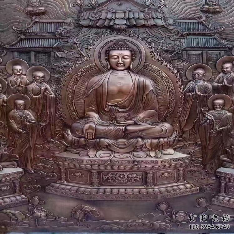 撫順鍛銅浮雕常用，寺廟景觀，黃銅佛像浮雕生產商