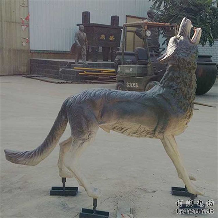 阿拉善盟銅狼雕塑廠家，銅雕動物狼，仿真工藝制作