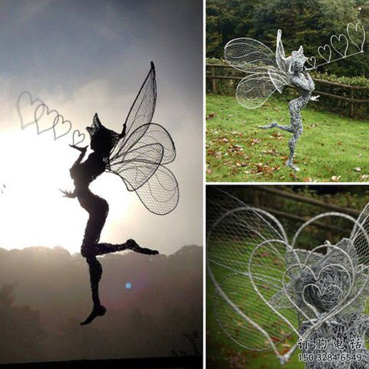 清水河小精靈雕塑，抽象卡通雕塑，美陳人物擺件