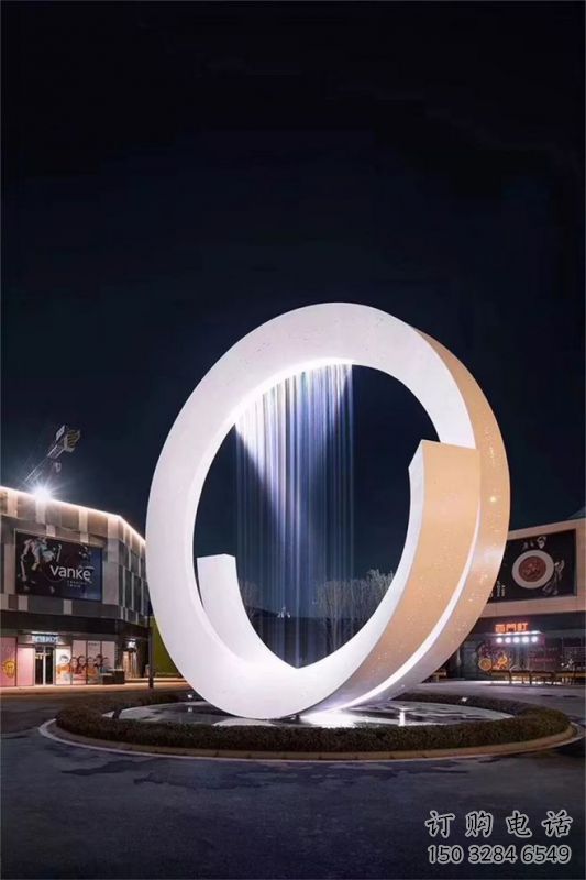 西寧圓環噴泉雕塑，水景藝術原理，水景圓環雕塑廠家