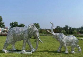 撫順鏤空大象雕塑制造商，動物擺件，透雕大象雕塑定制