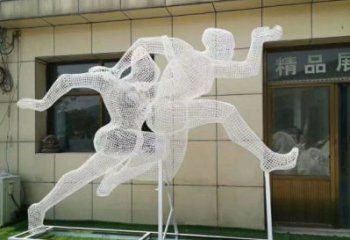 新城鏤空體育雕塑供求，白鋼構件，鐵藝人物雕塑觀賞型