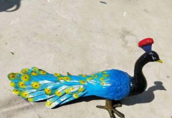 金鳳彩繪孔雀雕塑制作選用，景區案例，動物美陳雕塑