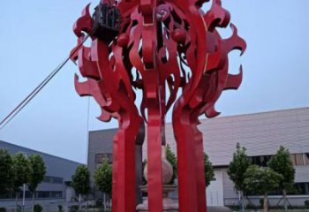 西吉火球雕塑，精神堡壘火球雕塑落地展示