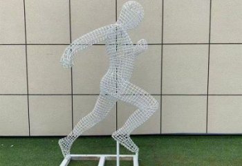 玉樹鏤空運動員雕塑訂做，城市雕塑，鐵藝體育人物雕塑廠