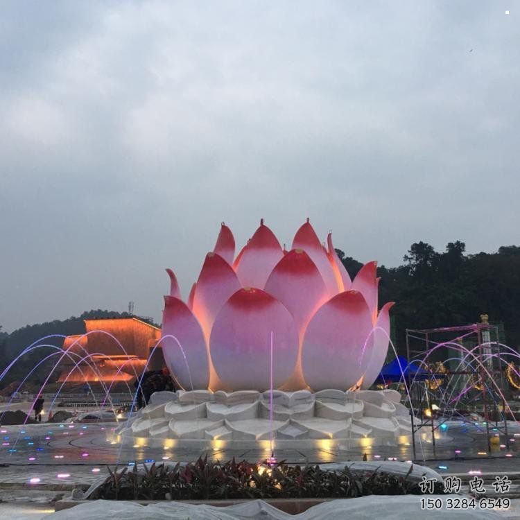 寶雞蓮花雕塑廠家，景區(qū)雕塑，水景蓮花噴泉雕塑精選