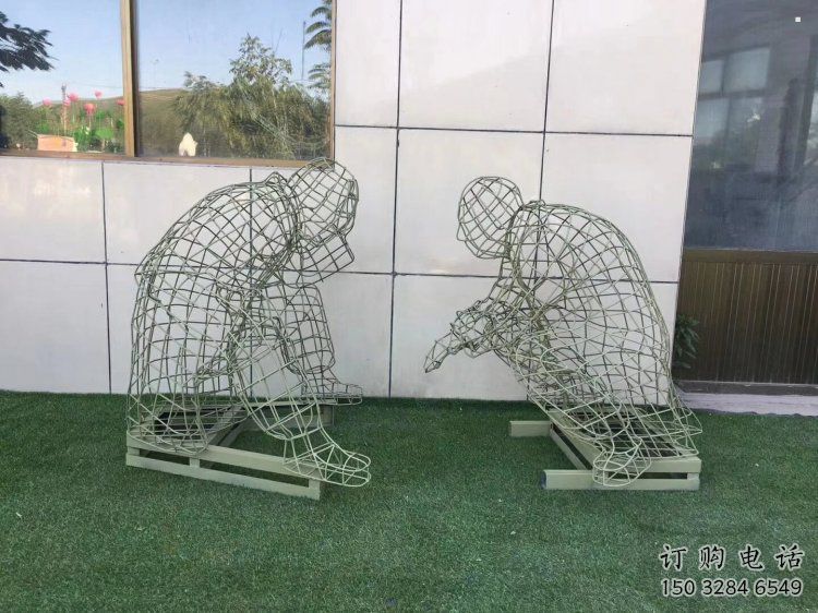 巴中鏤空下棋雕塑供需，廣場雕塑，鐵藝民俗人物雕塑選用