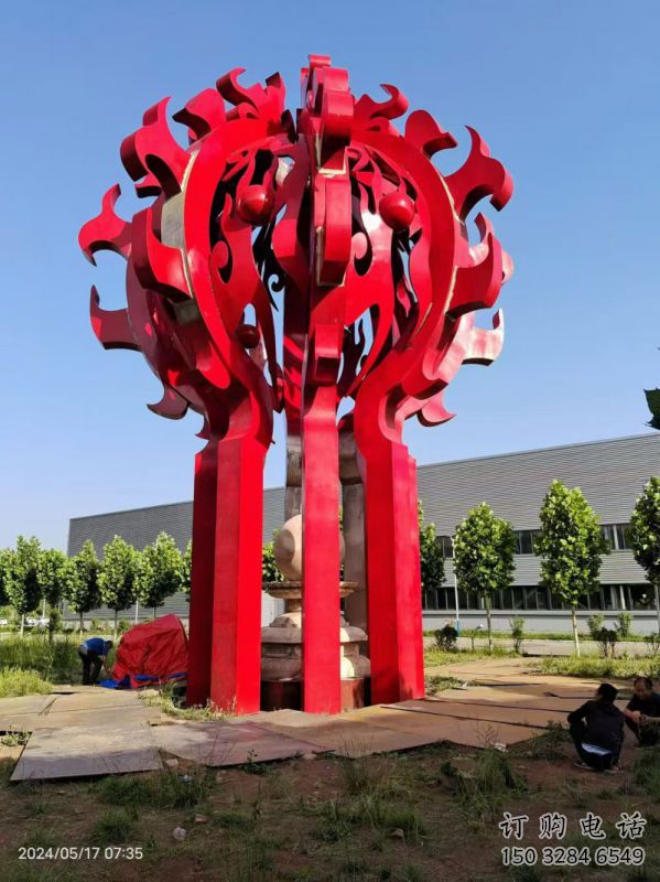 阿勒泰火球雕塑，精神堡壘火球雕塑落地展示