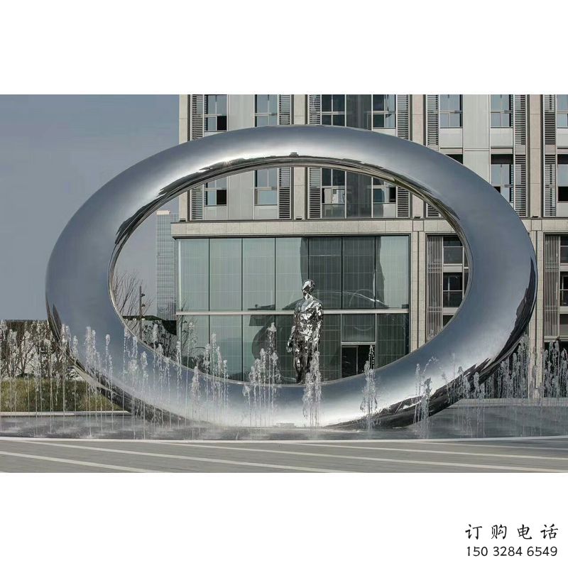 吐魯番小區圓環雕塑，水簾噴泉雕塑，水景藝術效果
