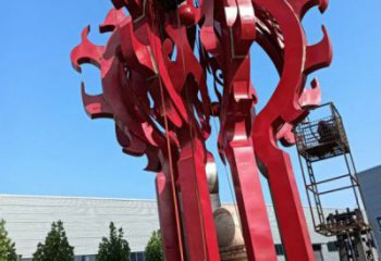 濟寧火球雕塑，精神堡壘火球雕塑落地展示