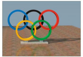 藍田五環不銹鋼雕塑，現代景觀擺件，烤漆工藝制作