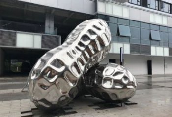 銅川花生雕塑制造，白鋼構(gòu)件，不銹鋼花生雕塑提供