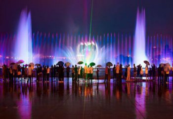 嘉黎水景程控噴泉雕塑，高噴循環(huán)噴水方式設(shè)計