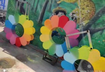 博爾塔拉金銀花雕塑廠家，景區(qū)雕塑，城市不銹鋼金銀花雕塑