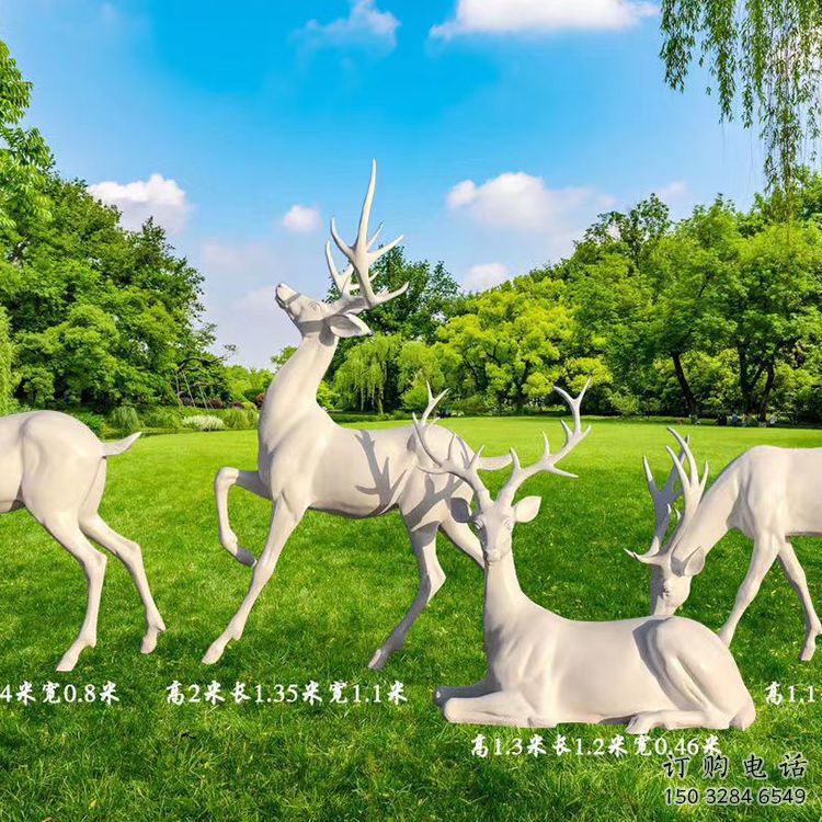 杭州梅花鹿雕塑定價，景觀概念，玻璃鋼梅花鹿雕塑預定