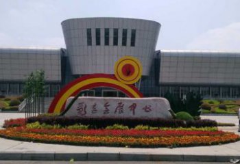 溫州企業標識拱門雕塑，不銹鋼地標大門雕塑生產