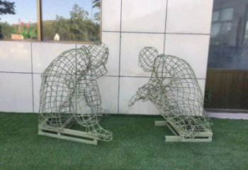 巴南鏤空下棋雕塑供需，廣場雕塑，鐵藝民俗人物雕塑選用