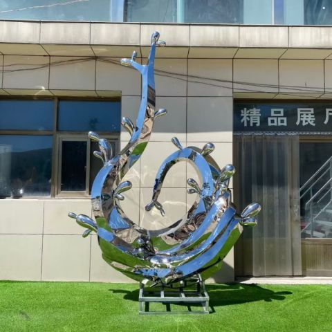 大型浪花雕塑 歐式步行街波浪雕塑 彩繪波浪雕塑