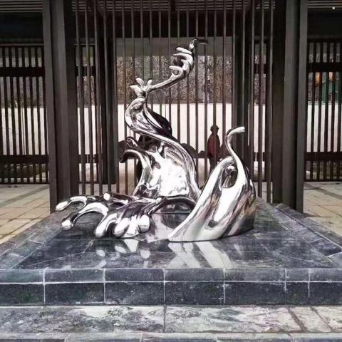 浪花雕塑 抽象藝術(shù)波浪雕塑 烤漆波浪雕塑