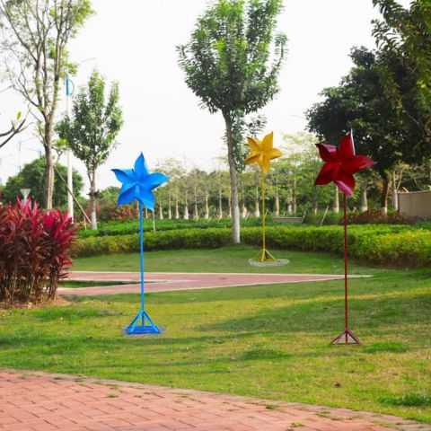 別墅區風車雕塑 大型別墅區旋轉雕塑 剪影旋轉雕塑