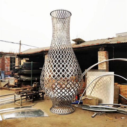 廣場花瓶雕塑 抽象雕塑 烤漆瓶子雕塑